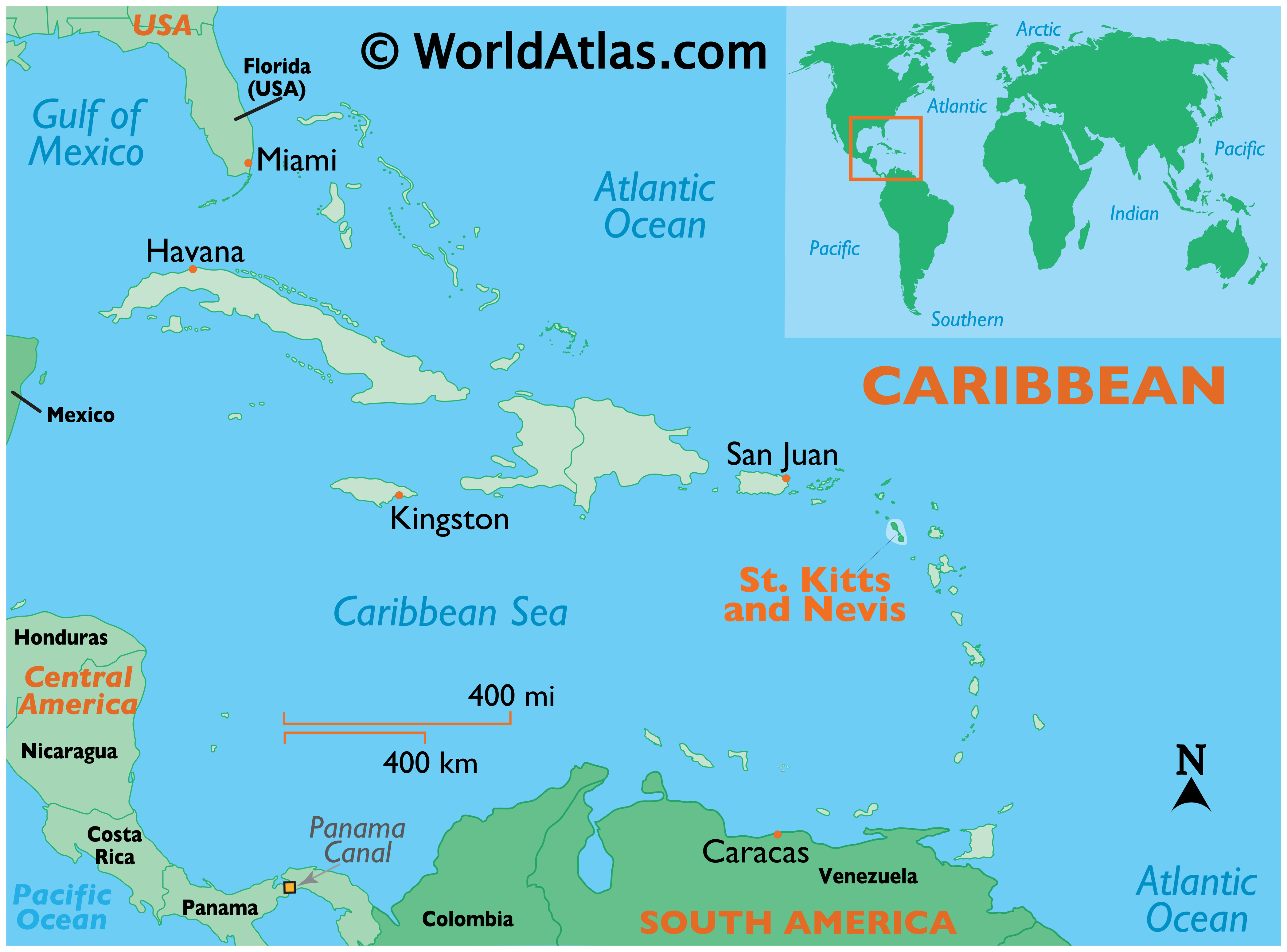 St. Kitts and Nevis Map / Geography of St. Kitts and Nevis ...