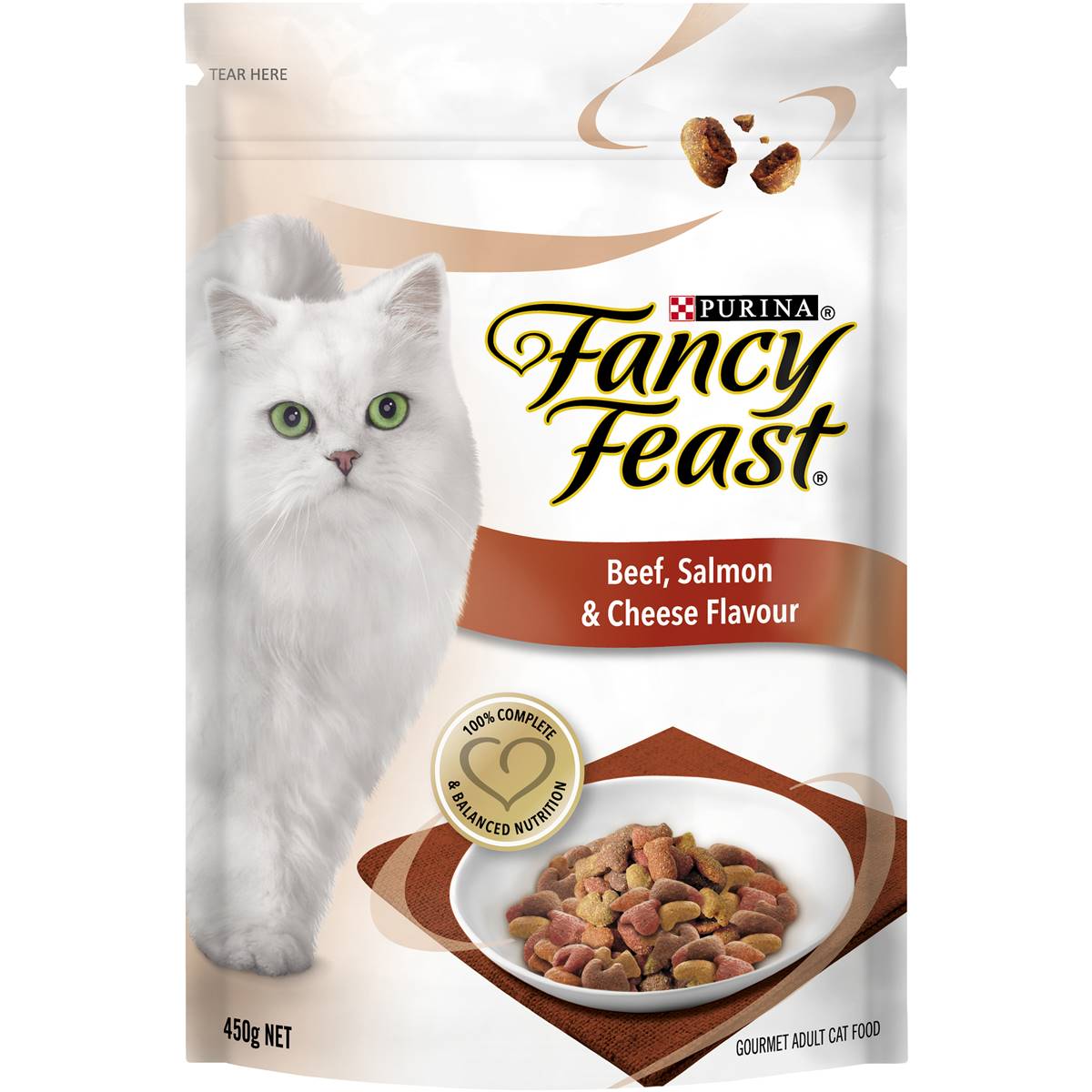 Fancy Feast Adult Beef, Salmon &  Cheese Flavour Dry Cat ...