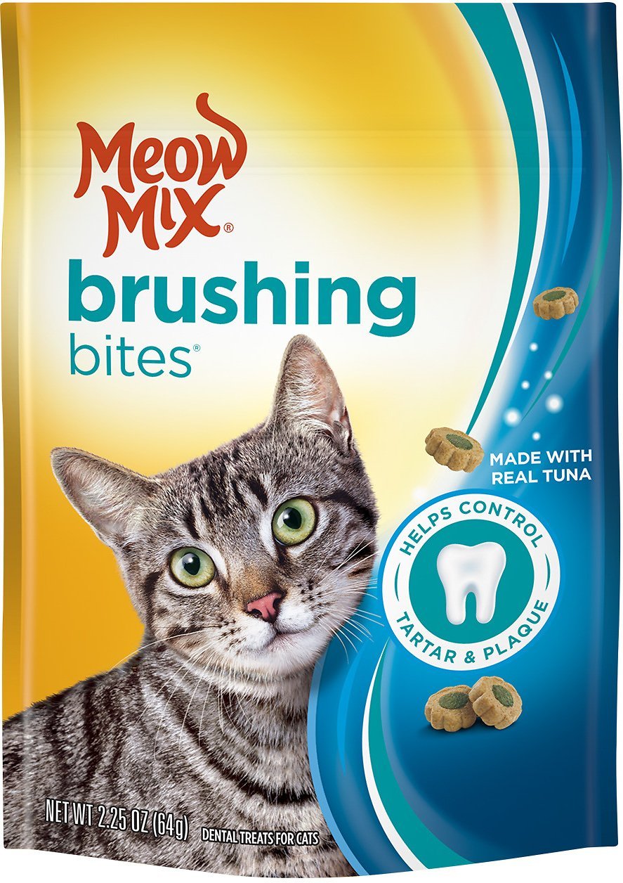 MEOW MIX Brushing Bites with Real Tuna Dental Cat Treats ...