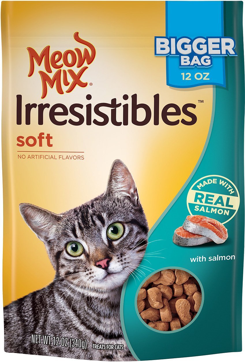 MEOW MIX Irresistibles Soft Salmon Cat Treats, 12