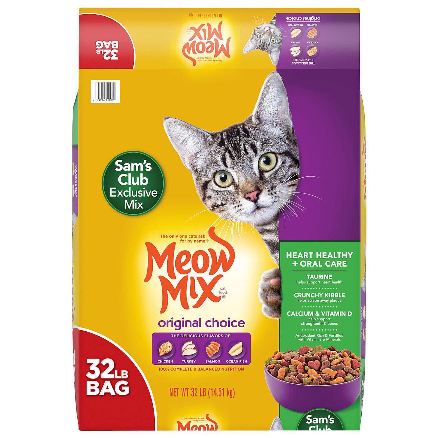 Meow Mix Original Choice Dry Cat Food, Heart Health &  Oral ...