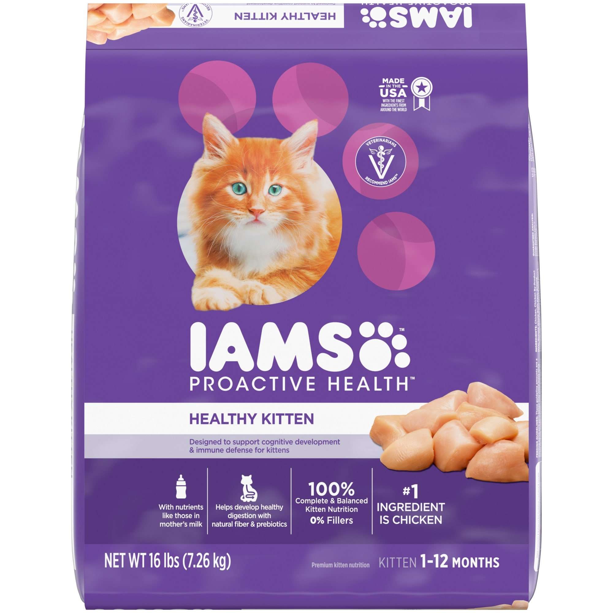 Iams ProActive Health Chicken Dry Kitten Food, 16 lbs.