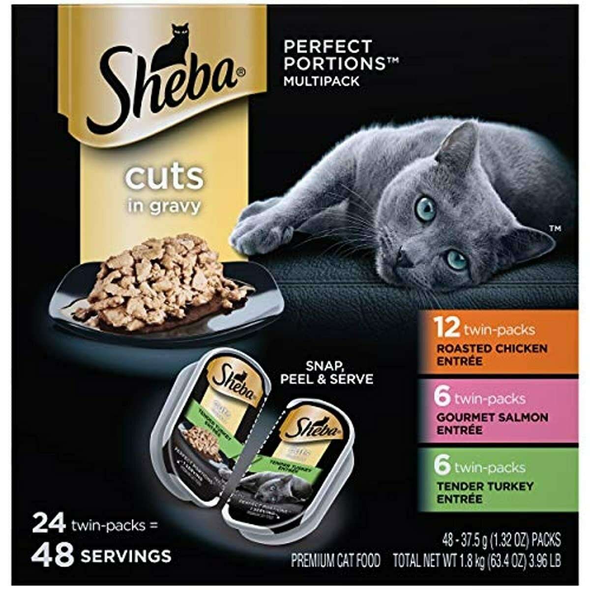 Sheba Perfect Portions Cuts in Gravy Wet Cat Food Tray ...