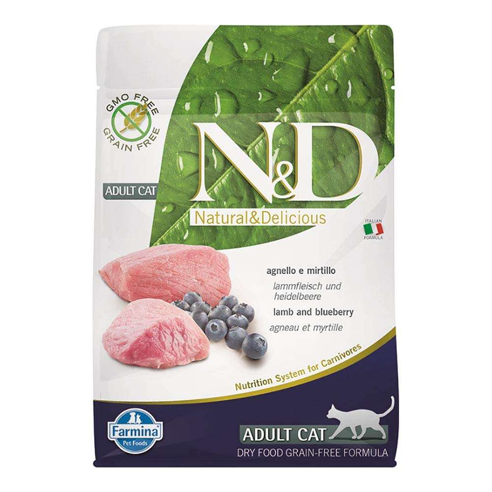 Farmina N& D Grain Free Lamb and Blueberry Adult Cat Food ...