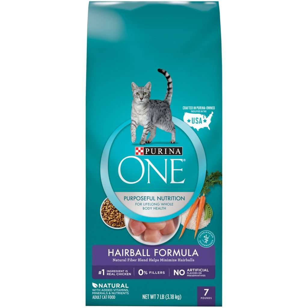 Purina ONE Natural Hairball Formula Dry Cat Food, 7 lbs ...