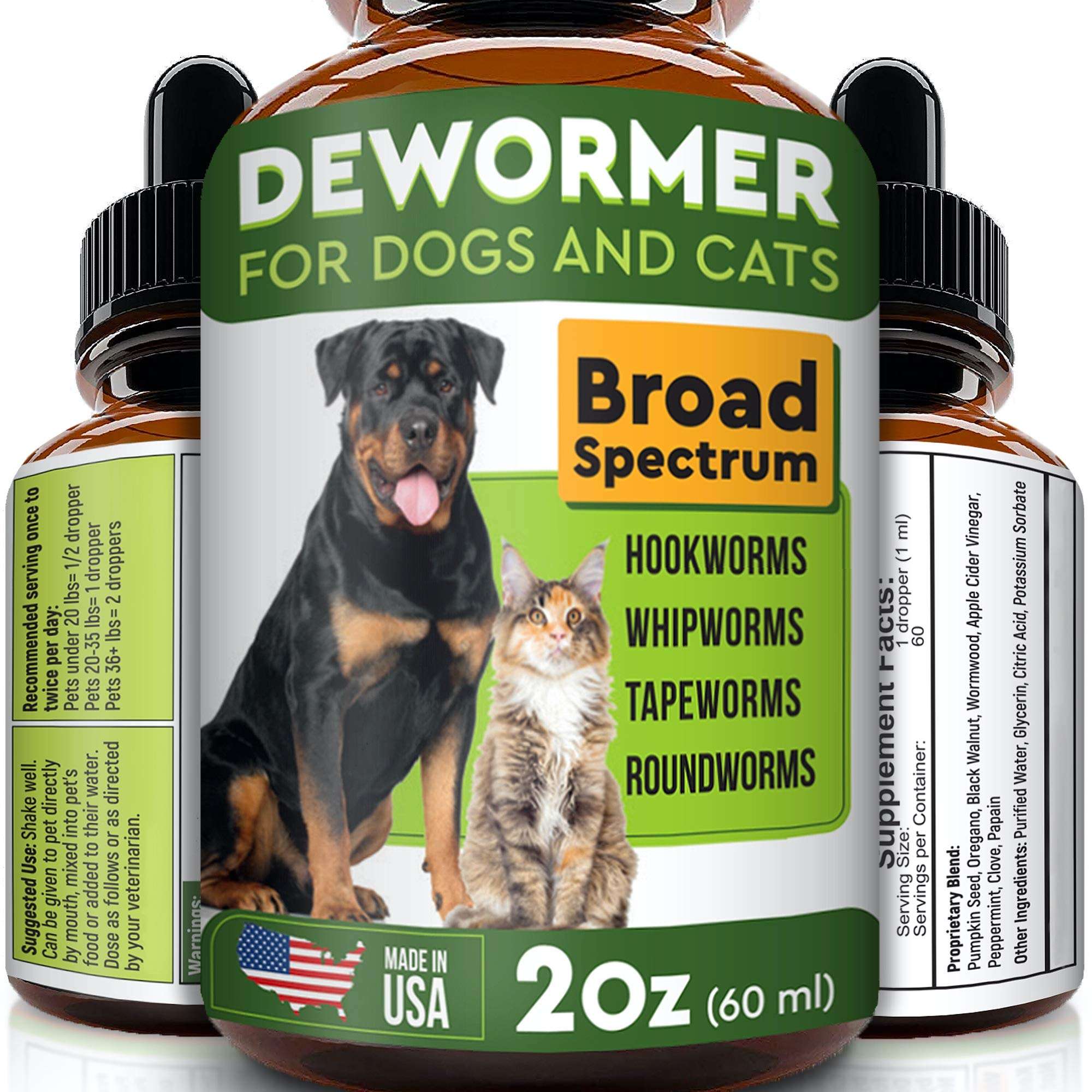 Dewormer for Dogs and Cats Eliminates &  Prevents Tapeworms Roundworms ...