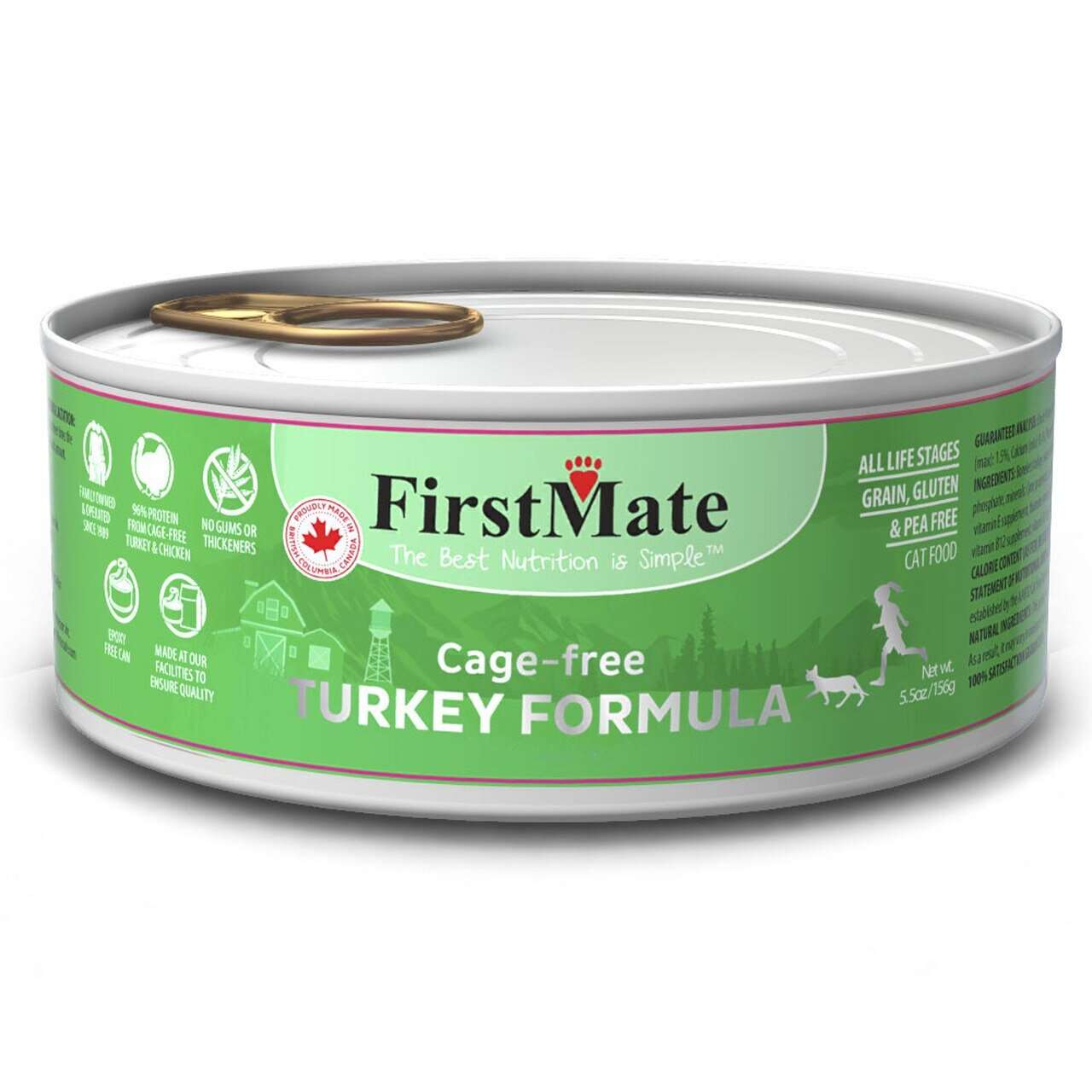 FirstMate Cage Free Turkey Limited Ingredient Grain Free Wet Cat Food ...