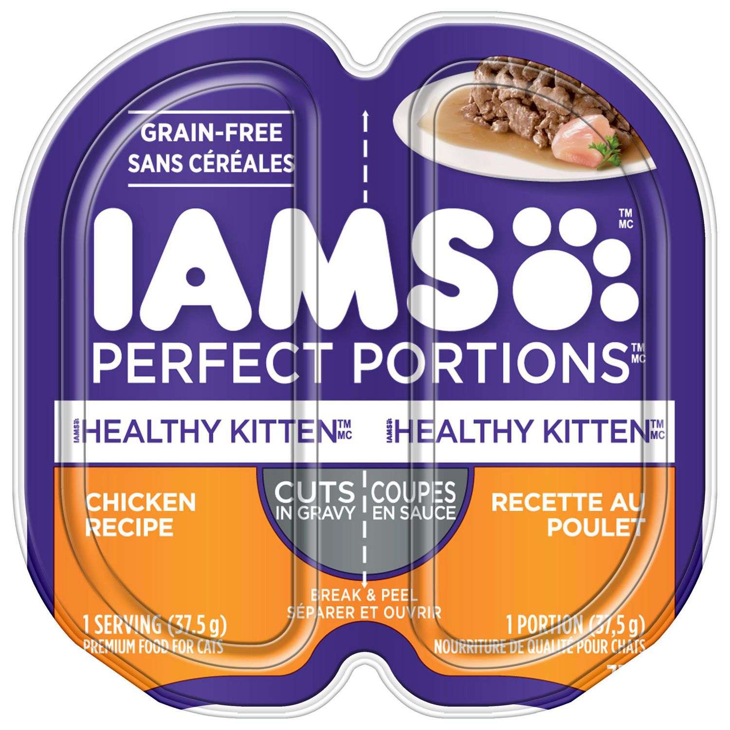 Iams Perfect Portions Chicken Cuts in Gravy Healthy Kitten Wet Cat Food ...