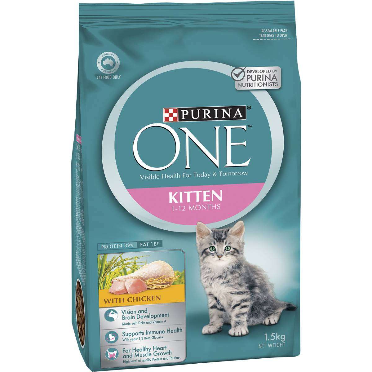 Purina One Kitten Dry Food With Chicken 1.5kg
