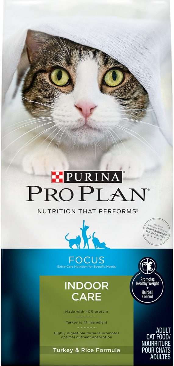Purina Pro Plan Focus Adult Indoor Care Turkey &  Rice Formula Dry Cat ...