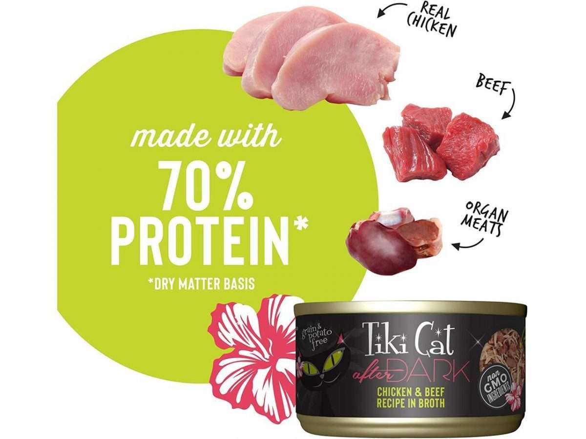Tiki Cat After Dark Grain Free Wet Food with Meat, Chicken, Organ Meats ...