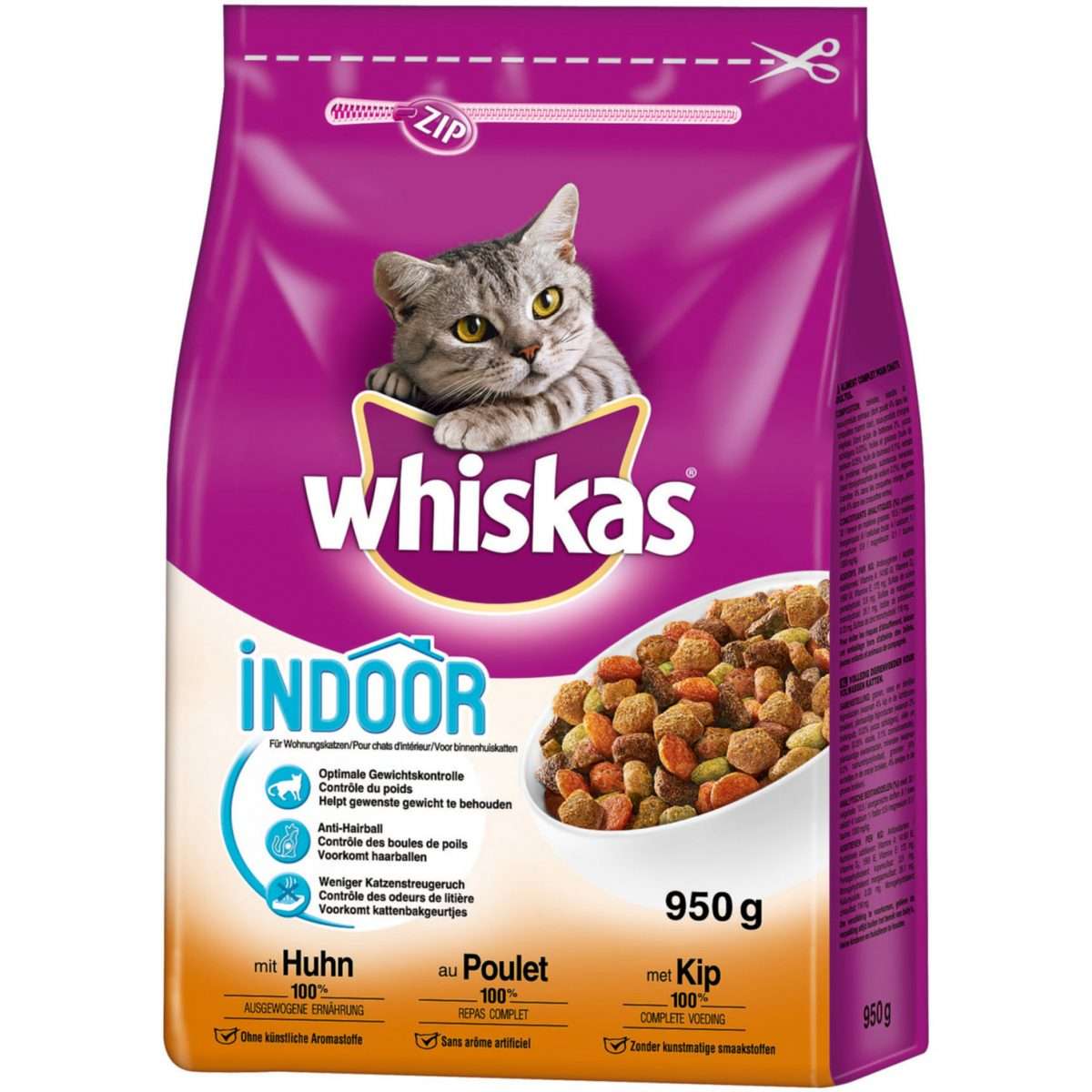 Buy Whiskas Indoor Dry Cat Food (950g) cheaply