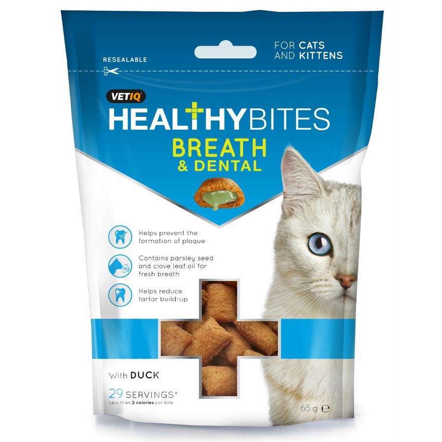 Vet IQ Healthy Bites Breath &  Dental Treats for Cats