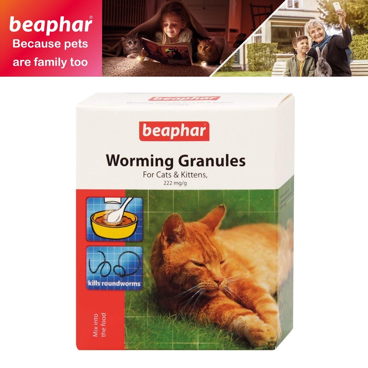 Beaphar Worming Granules Powder Wormer Roundworm Treatment For Cat ...