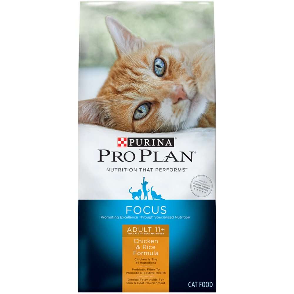 Purina Pro Plan FOCUS Adult 11+ Chicken &  Rice Formula Senior Dry Cat ...