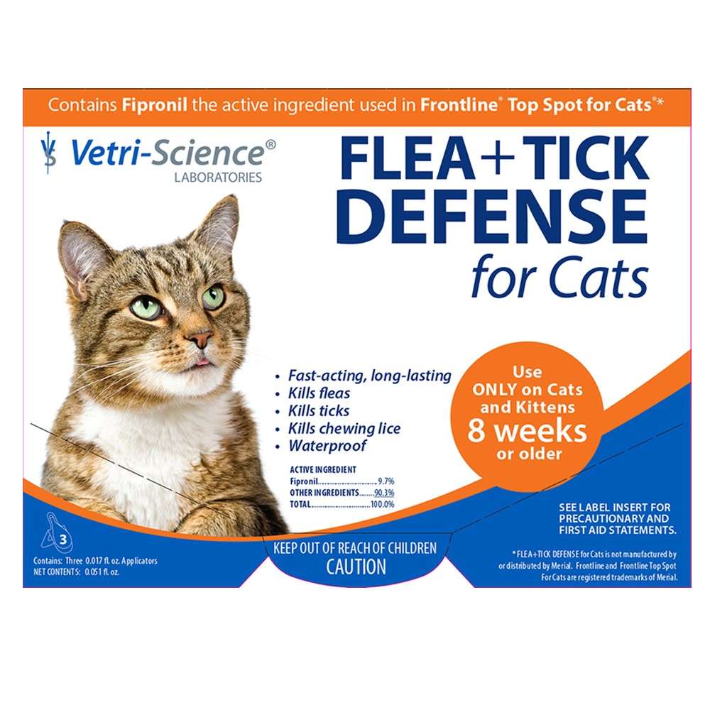 Vetriscience Laboratories Topical Flea &  Tick Defense For Cats, 3 ...