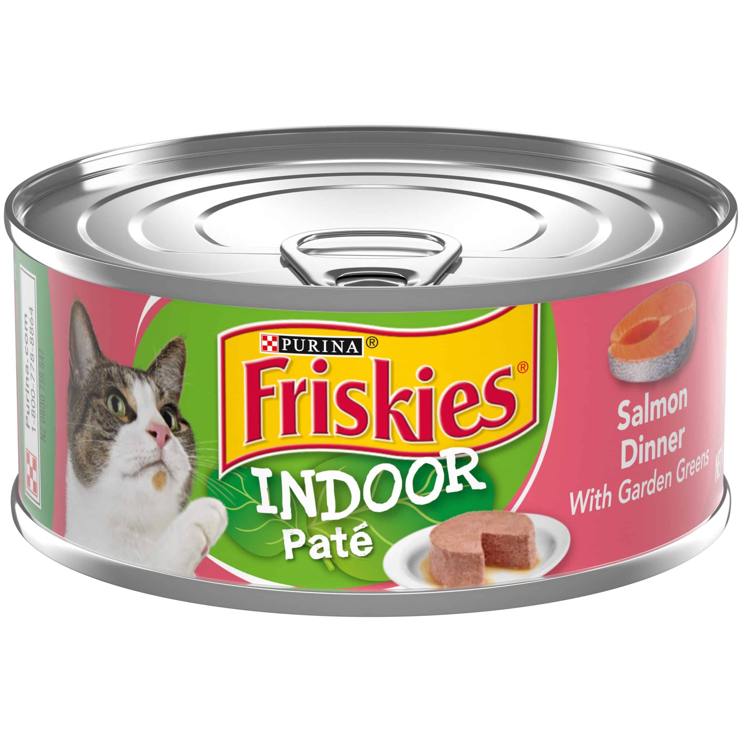 (24 Pack) Friskies Indoor Pate Wet Cat Food, Indoor Salmon Dinner With ...