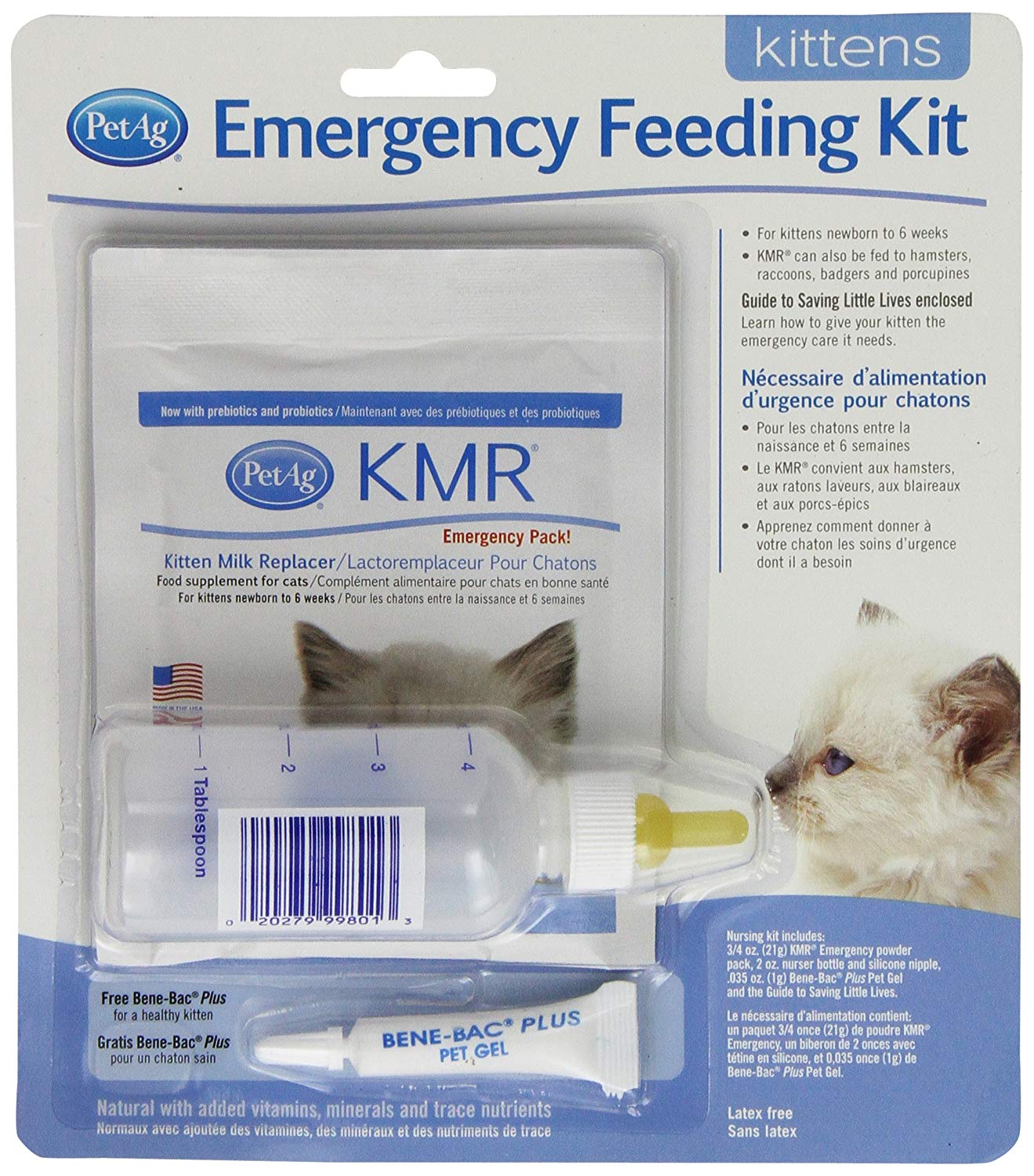 PetAg Kitten Milk Replacer (KMR) Emergency Feeding Kit, For kittens ...