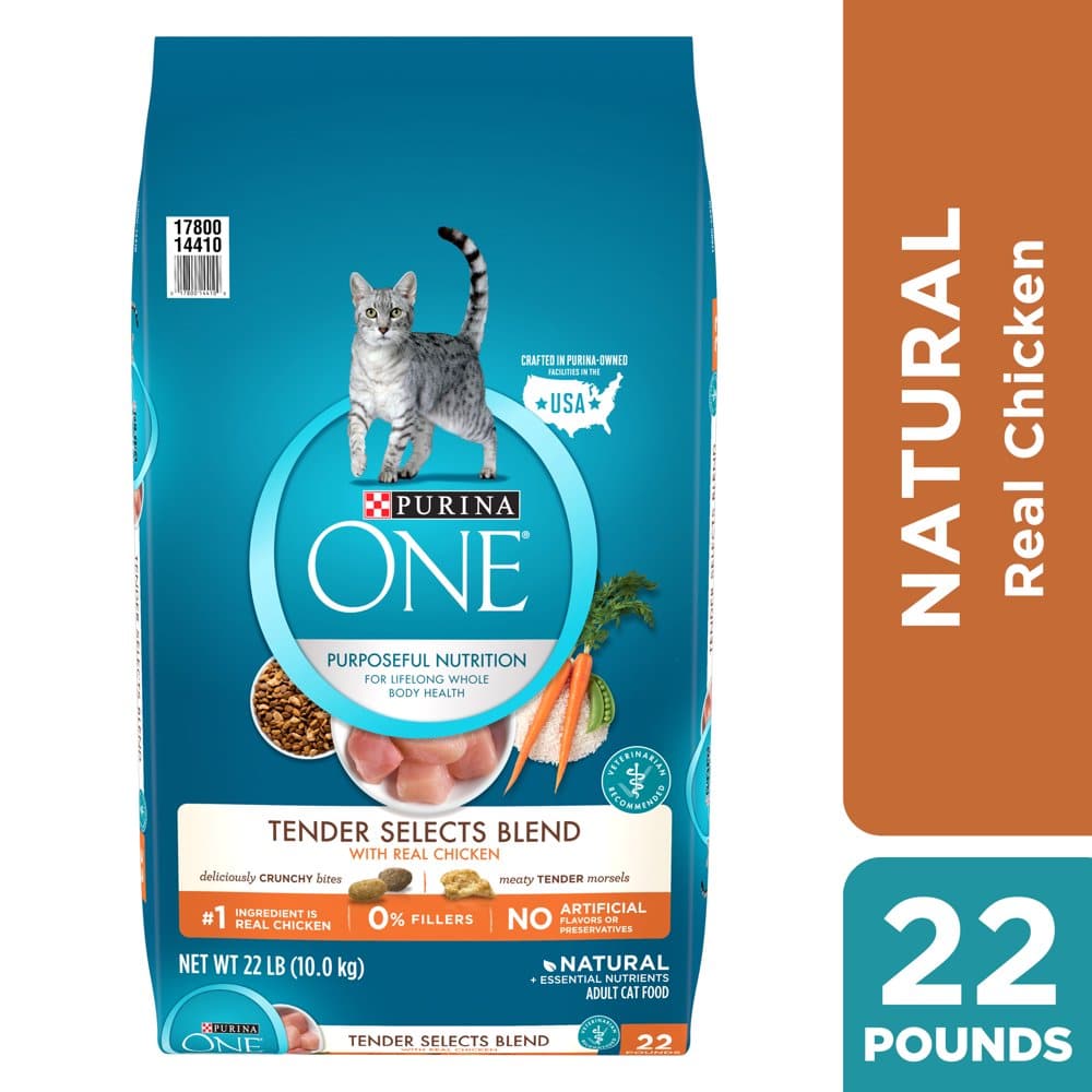 Purina ONE Natural Dry Cat Food, Tender Selects Blend With Real Chicken ...