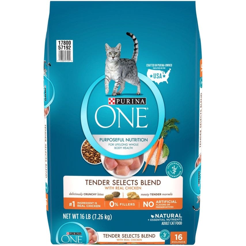 Purina ONE Tender Selects Blend Real Chicken Dry Cat Food  Concord Pet ...