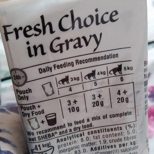 Unsure about your cats food portion size? Read the advice on the box ...