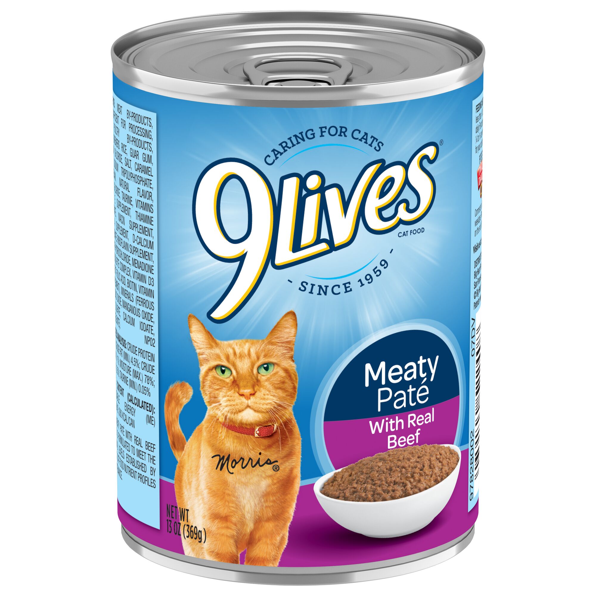 (12 Pack) 9Lives Meaty PatÃ© With Real Beef Wet Cat Food, 13 oz. Cans ...